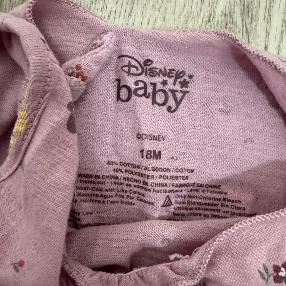 Disney and Jumping Beans Purple Baby Onesie and Floral Romper bundle